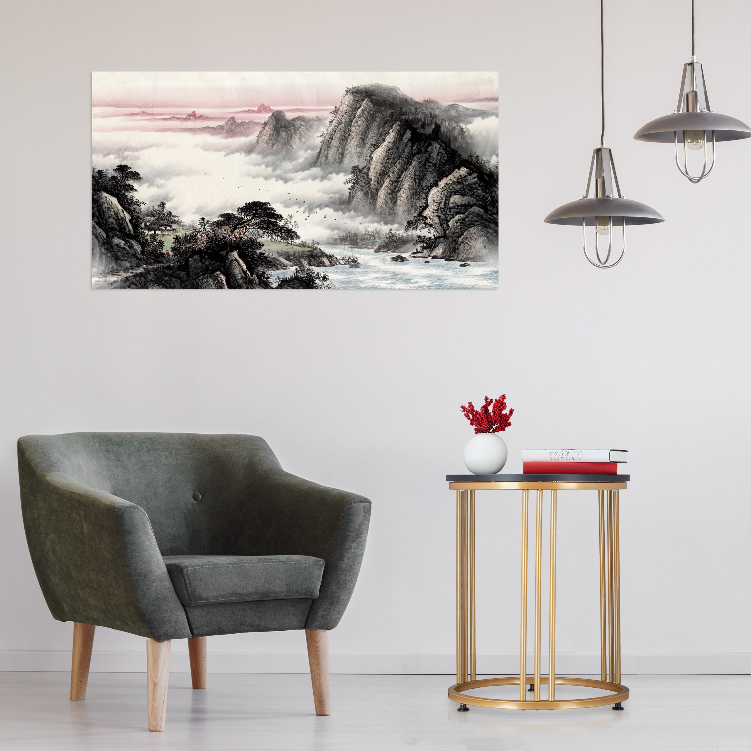 BEISTELLTISCH - Goldfarben, Holzwerkstoff/Metall (41/41/51cm) - Relaxdays