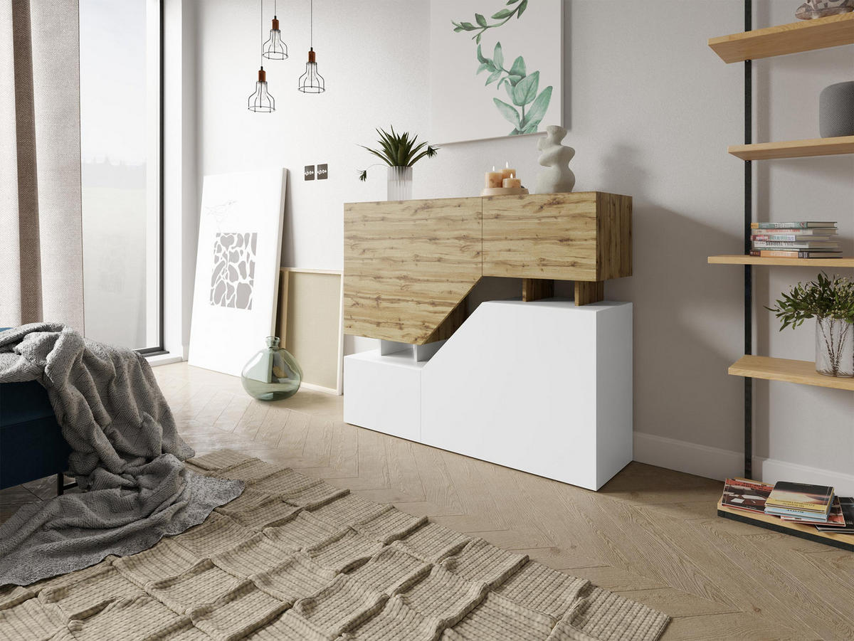 KOMMODE Ceelias - Weiß, Holzwerkstoff (120/100/35cm) - MIRJAN24