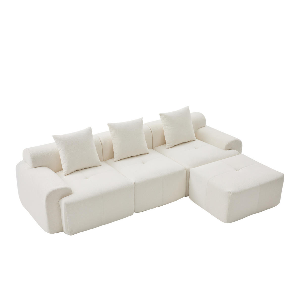 ECKSOFA 97/100/68 cm Beige aus Kordstoff mit modularer Kombination - Beige, Textil (100/97cm) - OKMYHOME