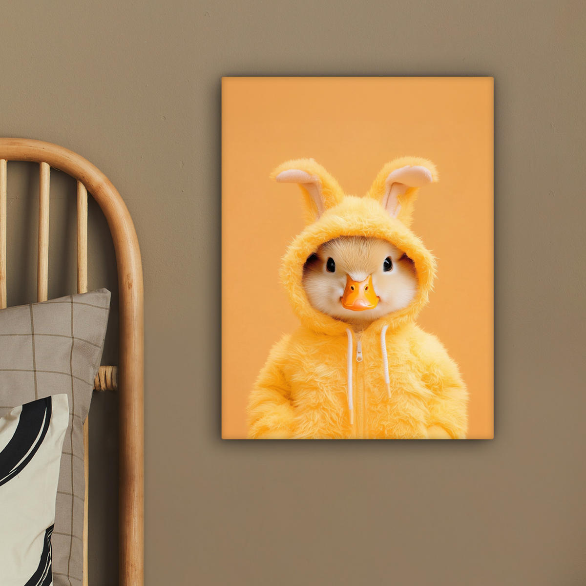 LEINWANDBILD Osterhase - Kostüm - Ente Room Decor 30x40 cm - Gelb, Textil (30/40cm) - MuchoWow