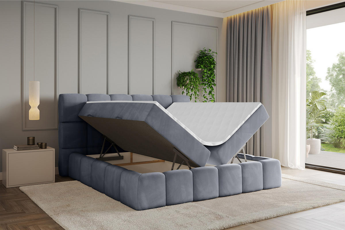 BOXBETT - AURI-H3 - 120x200 Grau Casablanca - Grau, Holzwerkstoff (120/200cm) - ALTDECOR