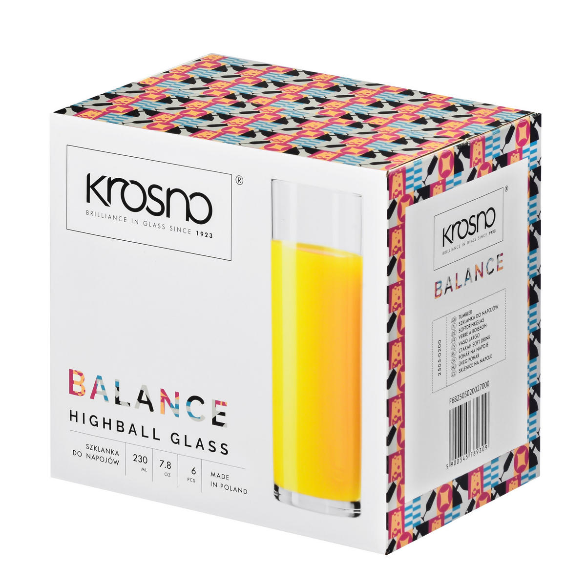 LONGDRINKGLÄSER Balance, 6er-Set, 200 ml - Transparent, Glas (0.2L) - Krosno Glass