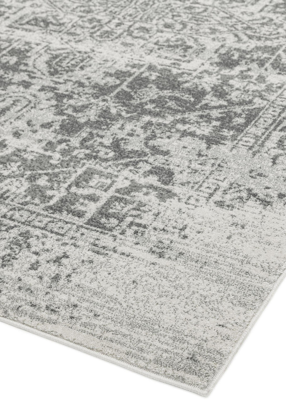TEPPICH Kunstfaser kurzflor vintage orientalisch LODI-Lambro, Silbergrau 120x170 cm - Silberfarben, Textil (120/170cm) - KADIMA DESIGN