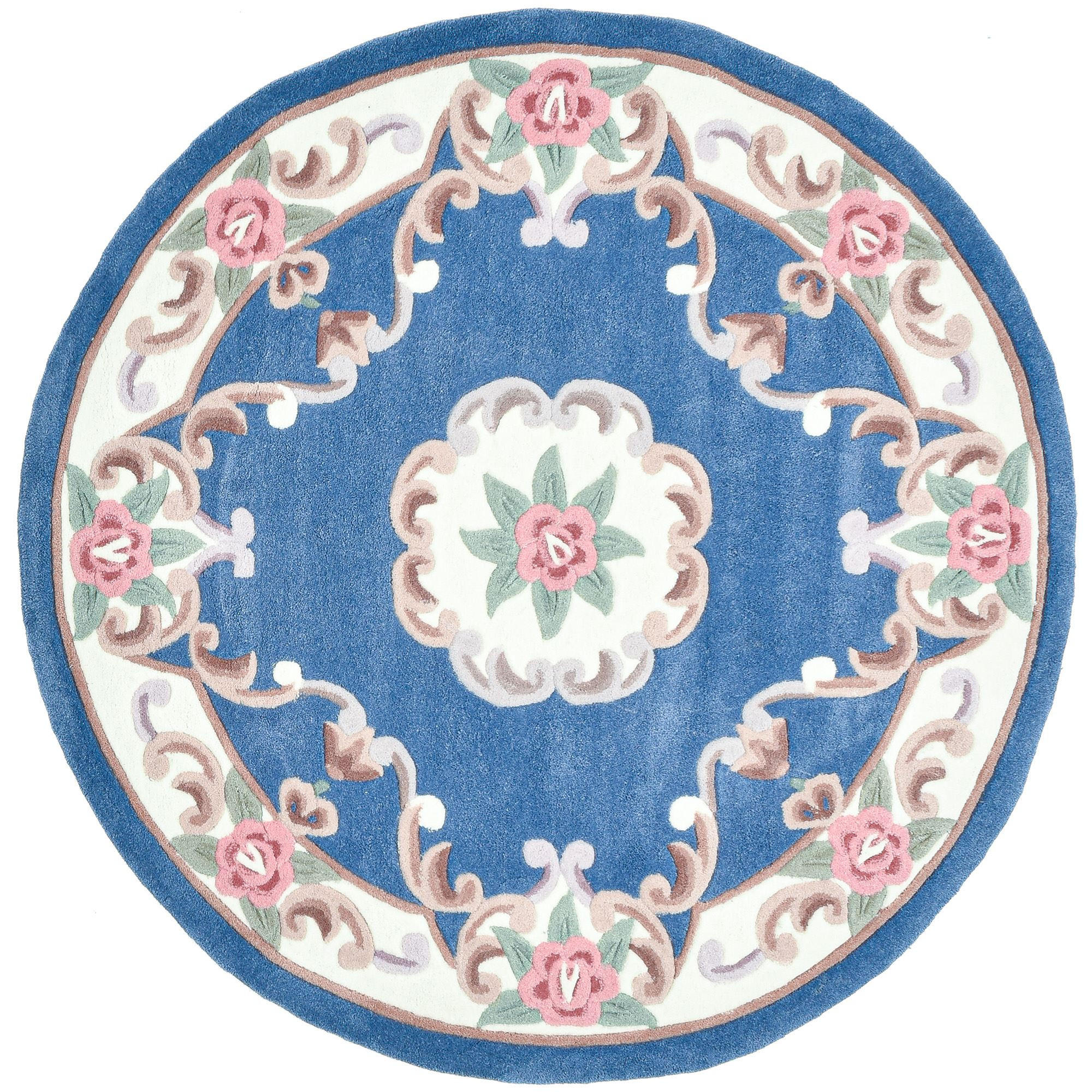 Theko Handtuftteppich Blau 150x150 cm