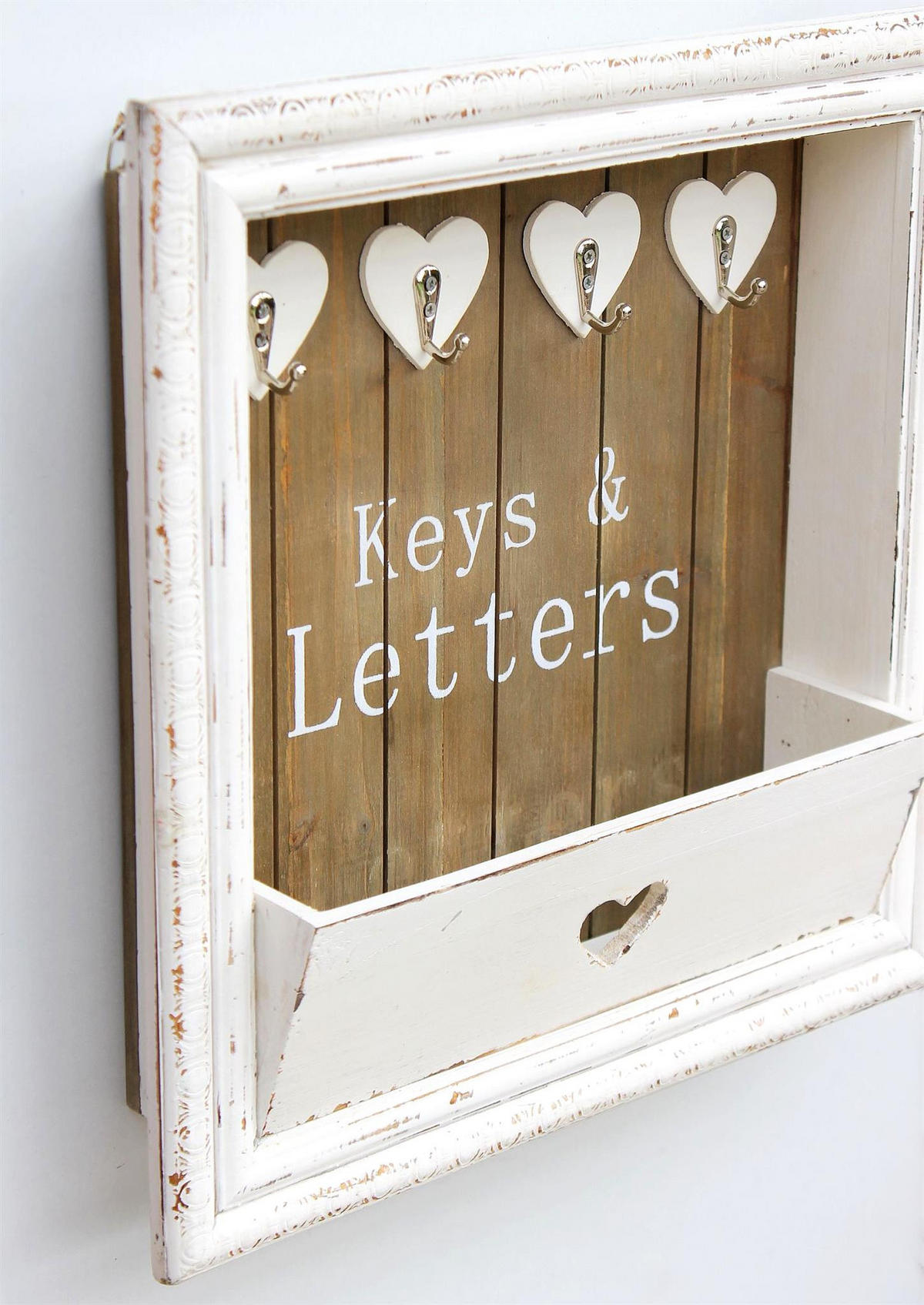 WANDORGANIZER mit Ablage Holz Weiß 40/8/40 cm - Weiß, Holz (40/40/8cm) - DanDiBo