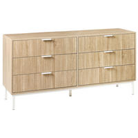KOMODA s 6 zásuvkami Světle hnědá Royalla - světle hnědá, kompozitní dřevo (140/68/40cm) - Beliani