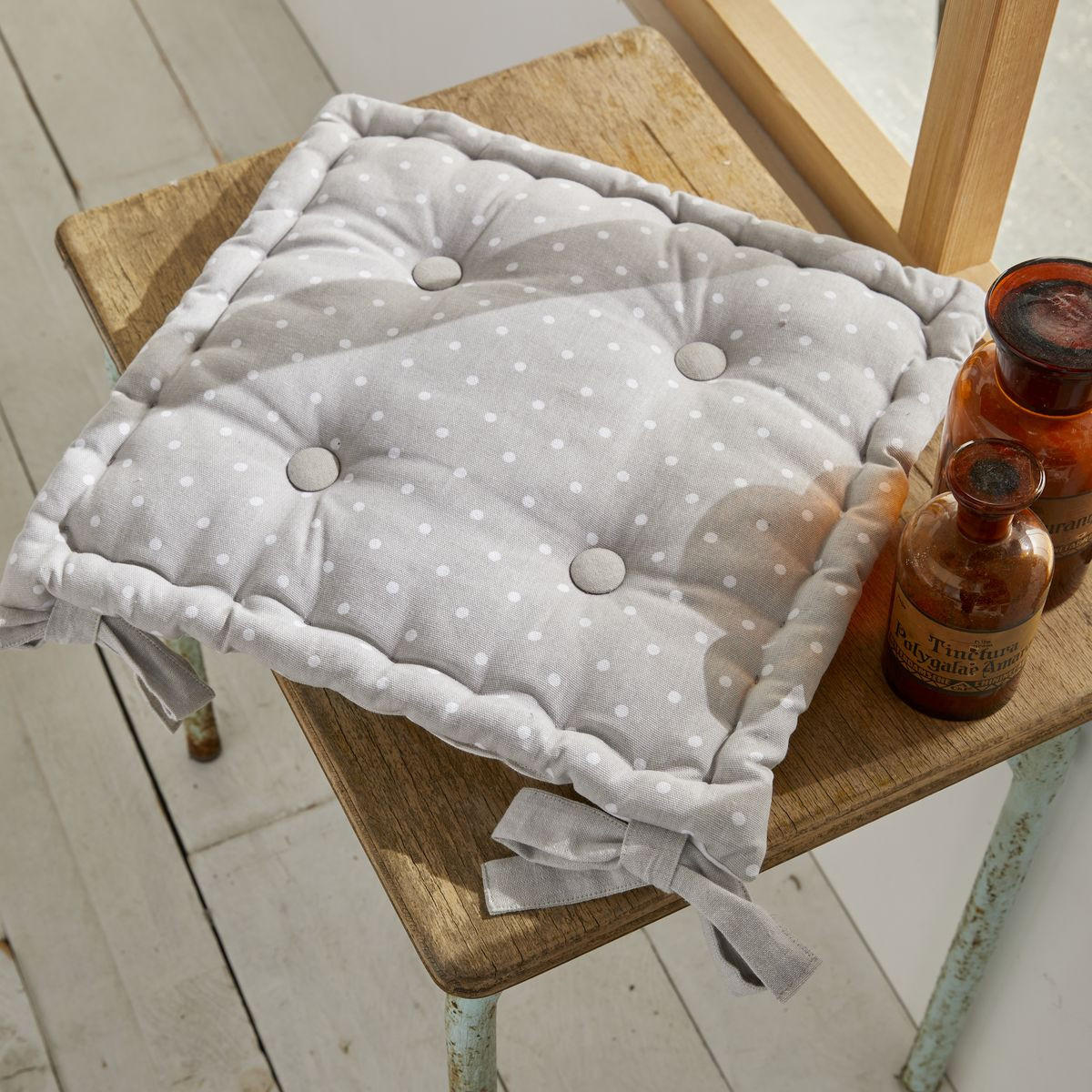 STUHLKISSEN Baumwolle Constance Grau 40/40/6 cm - Grau, Naturmaterialien (40/40/6cm) - Today