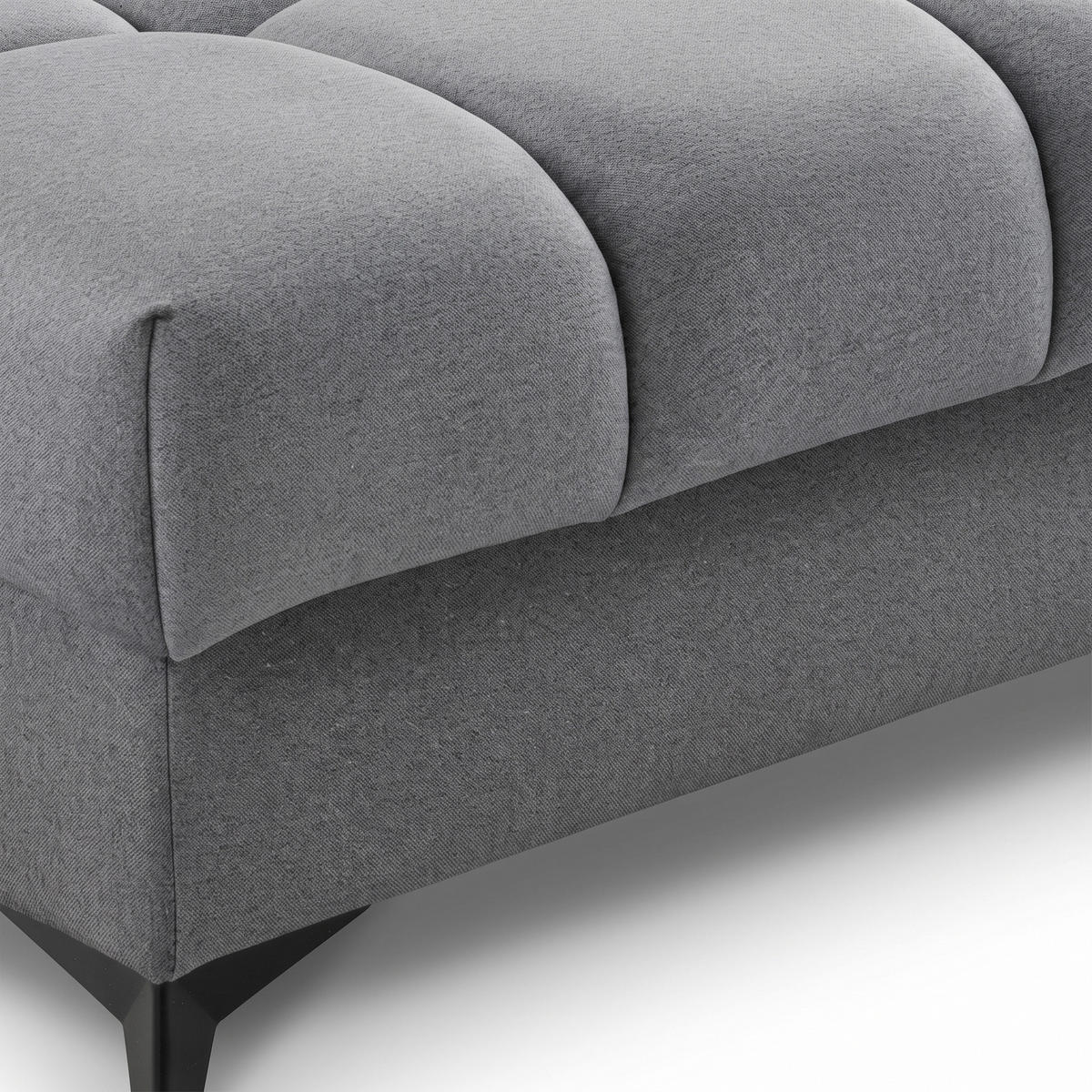 ECKSOFA PUDDING L Links mit Schlaffunktion 125x195 Velours Dunkelgrau - Dunkelgrau/Schwarz, Holz/Textil (203/275cm) - Muffo