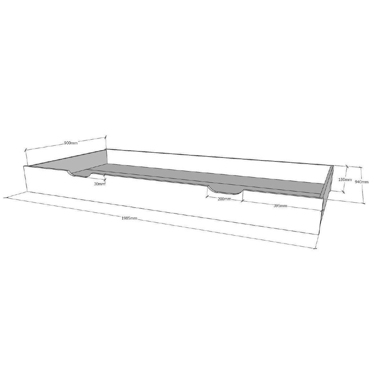KOJENBETT Kelda 90x200 mit Umrandung Kiefer Massivholz Weiß - Weiß, Holz (90/200cm) - 58aufmkessel