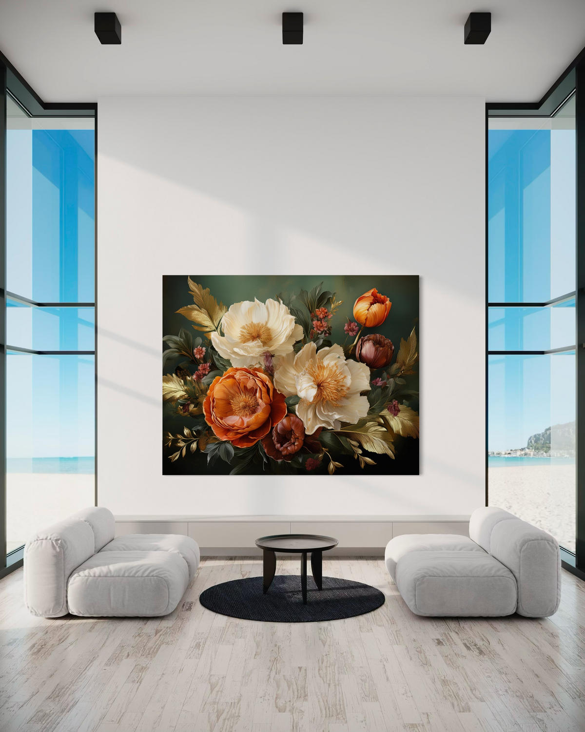 WANDBILD blumen laub von natur botanica - Grün, Textil (60/40cm) - Feeby