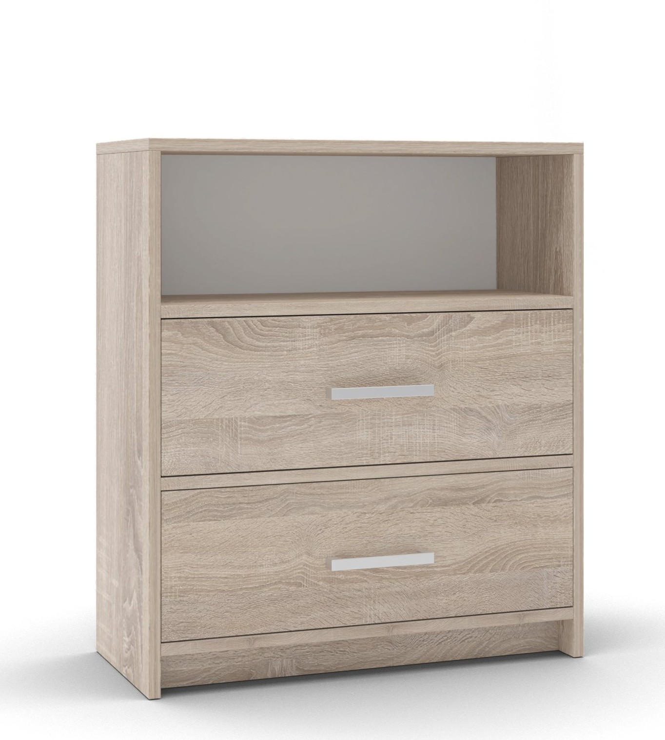 KOMMODE Sonoma Eiche Mit Schubladen Und Regal - Braun, Holzwerkstoff (80/90/35cm) - Sepro Meble