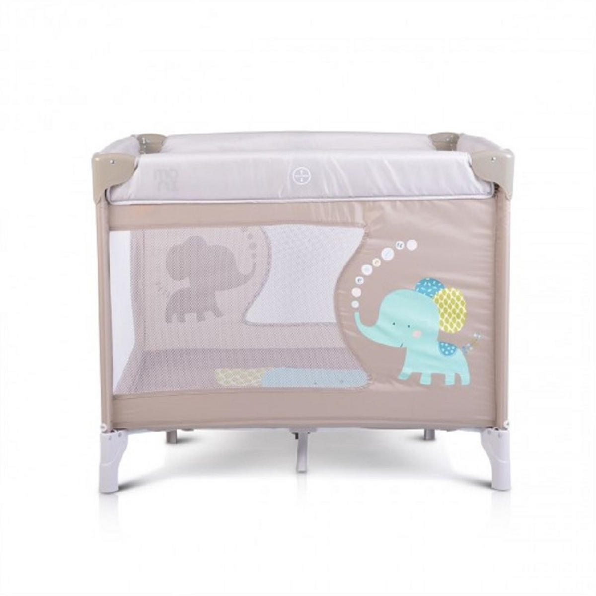 LAUFSTALL Giant grau beige 93 x 93 cm, klappbar, Babyreisebett, Tragetasche, Sichtfenster - Beige, Metall (93/77/93cm) - Moni
