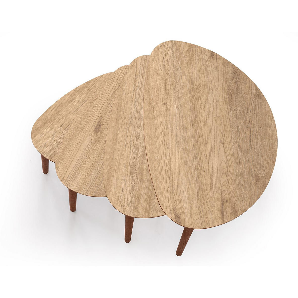 SATZTISCH Nora 4-teilig Eiche - Braun, Holz (45/68/55cm) - Habitat Garten