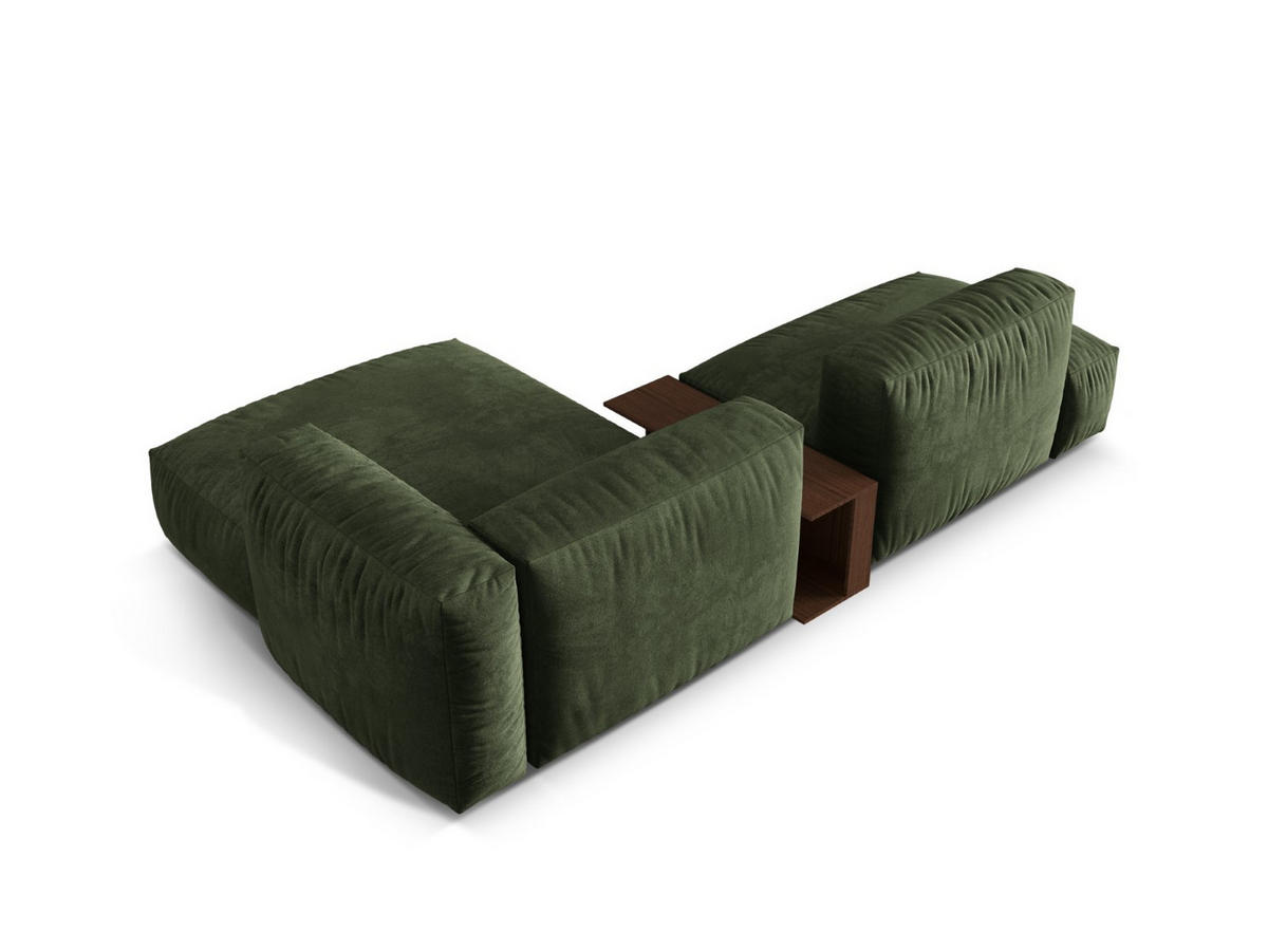 ECKSOFA modular rechts Martina aus Samt grün 2 Sitzplätze - Grün, Textil (176/285cm) - Micadoni