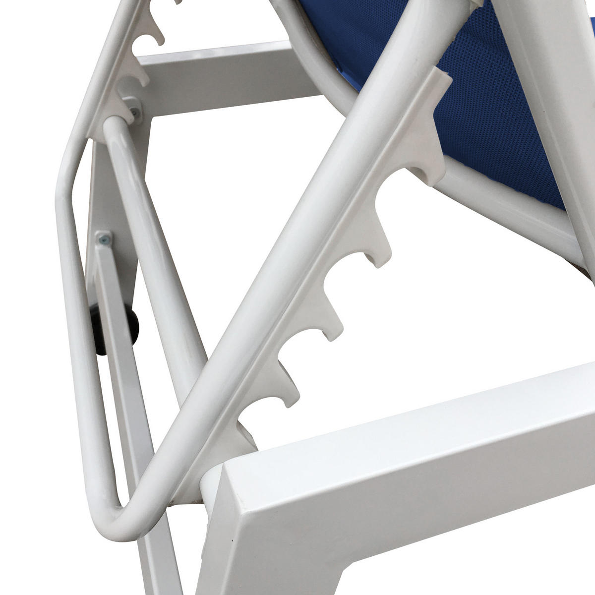 SONNENLIEGEN Barbados Blau und Weiß 2 Plätze - Blau, Metall (61/95/198cm) - Happy Garden