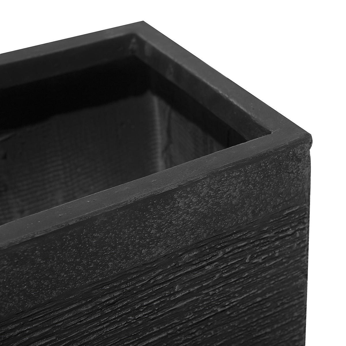 BLUMENTOPF Schwarz Paros - Schwarz, Naturmaterialen (38cm) - Beliani