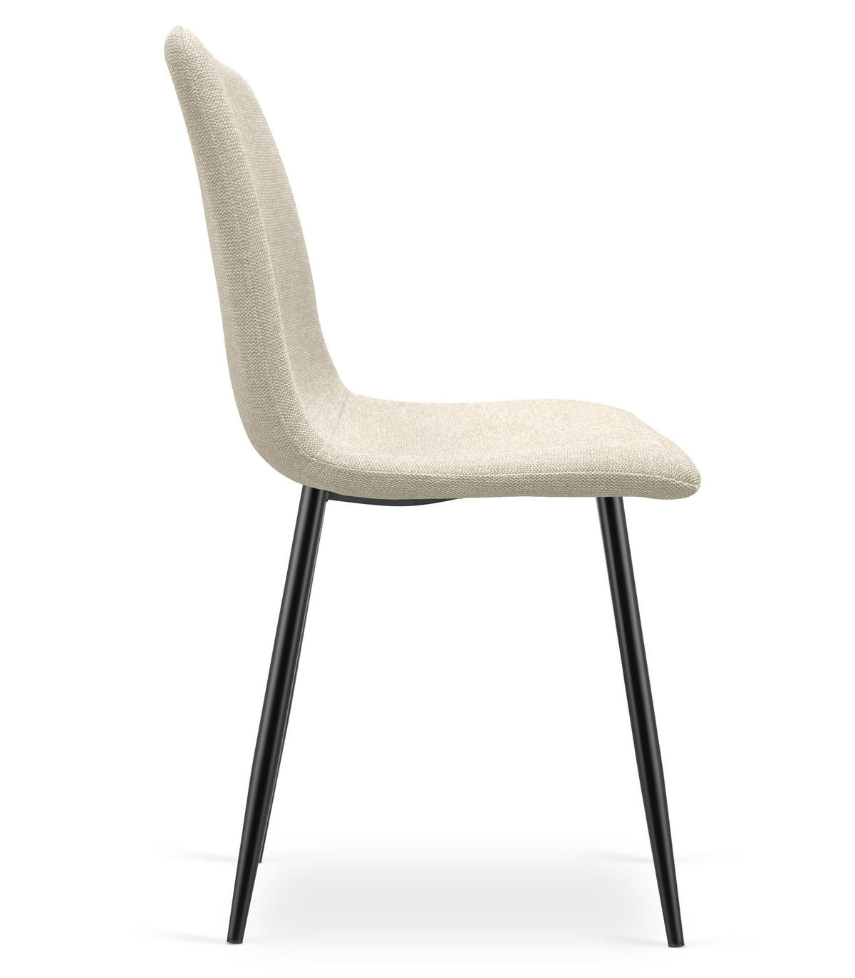 ESSZIMMERSTUHL RIFT beiger Sitz, schwarze Beine - Beige/Schwarz, Textil (46/87/55cm) - Valora