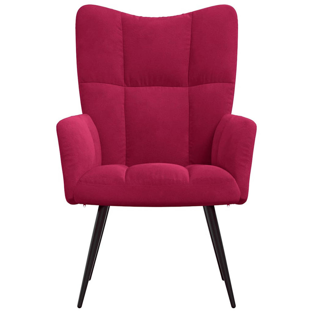 RELAXSESSEL Weinrot Samt - Rot, Naturmaterialien (70/96.5/61cm) - vidaXL