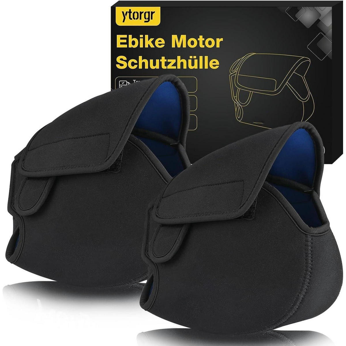 EBIKE Motorabdeckung 2-teiliges Set Neopren Transportschutz - Schwarz, Kunststoff (24/3/34cm)
