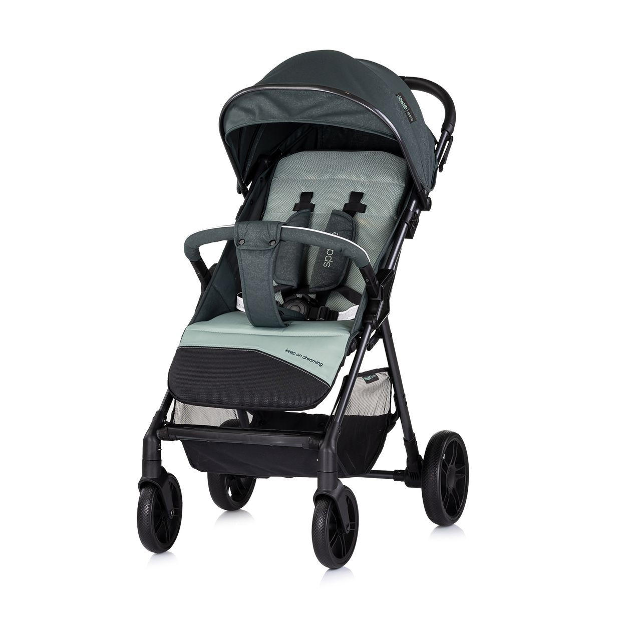 BUGGY Sparkle grün faltbar, Gurt am Griff, verstellbar - Grün, Metall (84/55/97cm) - Chipolino