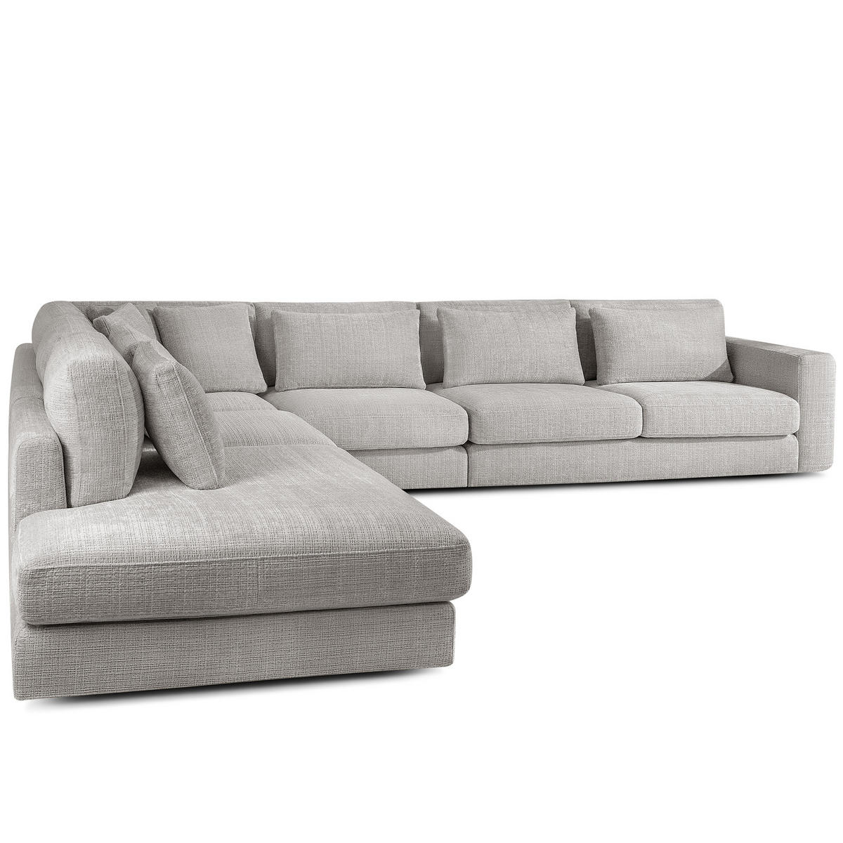 ECKSOFA XL links VERUS - Hellgrau, Holz/Holzwerkstoff (377/328cm) - KONSIMO®