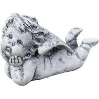 STEINFIGUR liegender Engel Grabschmuck frostfest wetterfest - Grau, Stein (8/13/19cm) - stoneandstyle