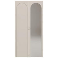 KLEIDERSCHRANK Arkadia Kaschmirgrau mit Spiegel 100 cm - Taupe, Holzwerkstoff (100/200/53cm) - Selsey