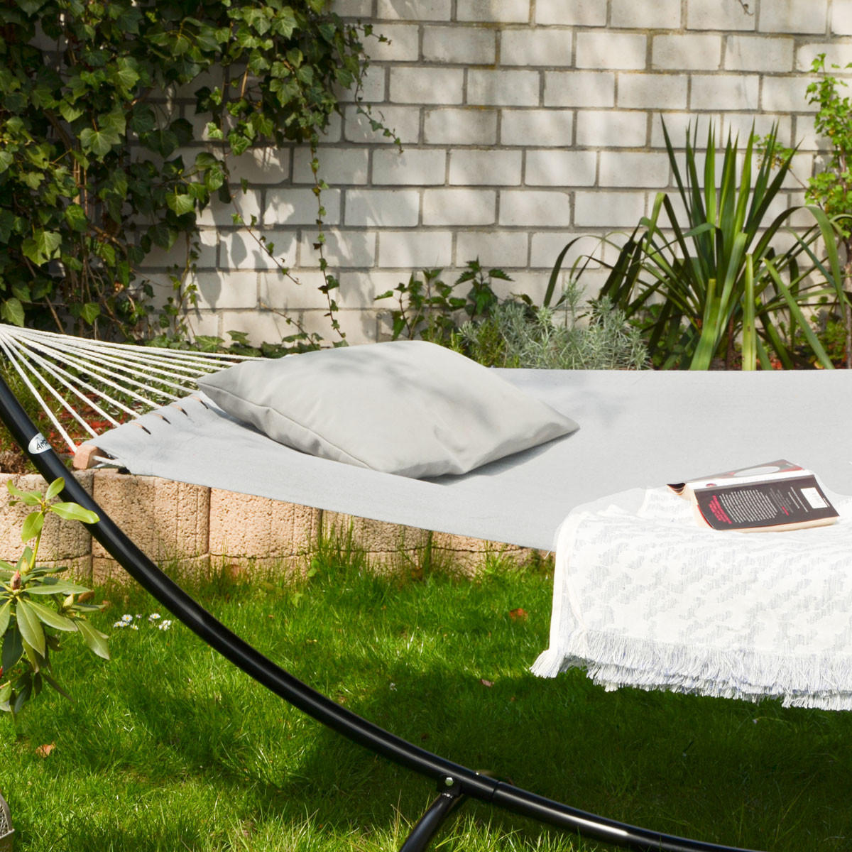 XXL-HÄNGEMATTE für 2 Personen bis 150kg, 200/120 cm, grau - Grau, Textil (120/2.5/200cm) - Amanka