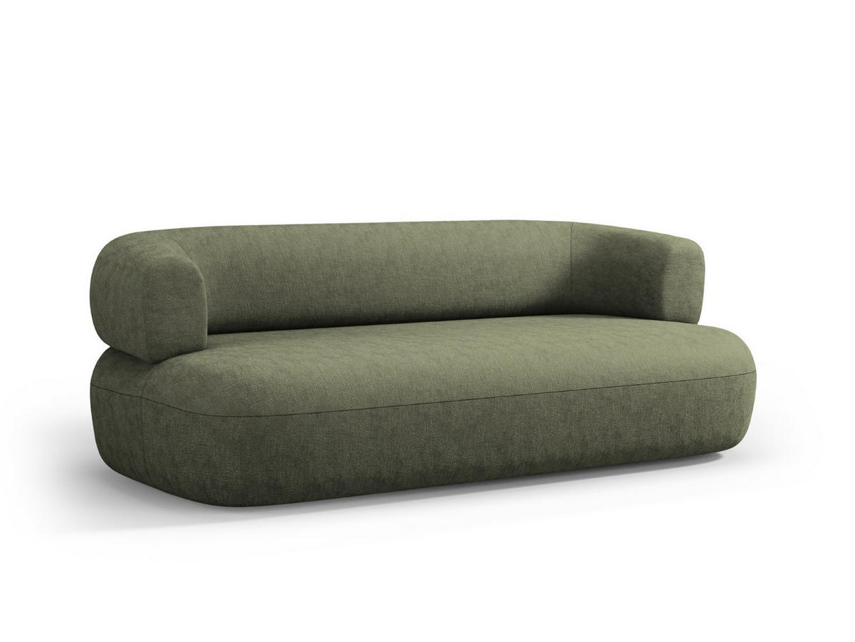 SOFA Jenny aus Chenille-Stoff grün 3 Sitzplätze - Grün, Textil (90/73/178cm) - Micadoni