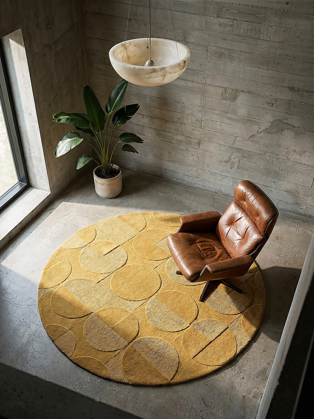 WOLLTEPPICH DEBEN Ø 160 cm - Gelb, Textil (160/160cm) - KADIMA DESIGN