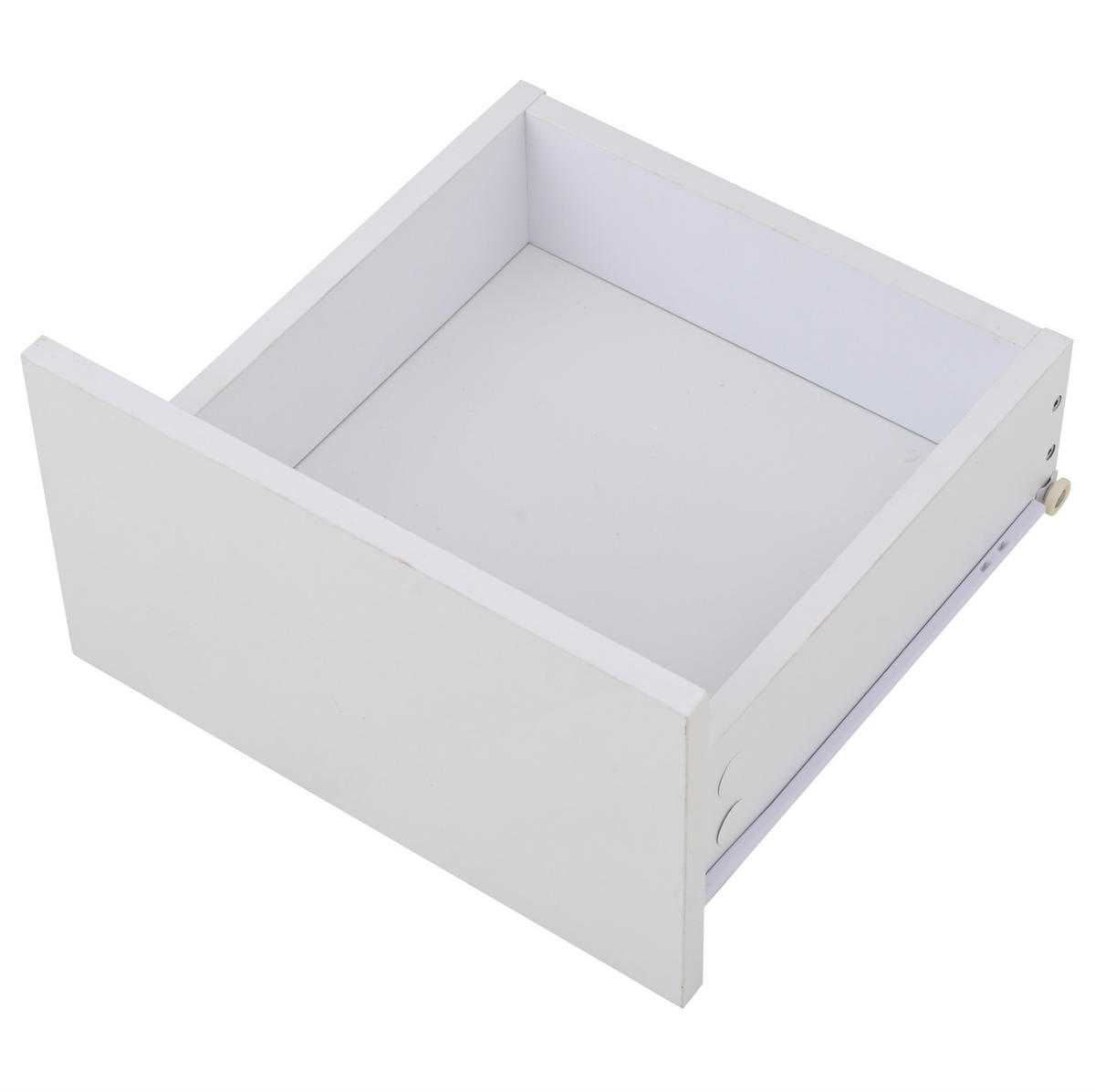 COUCHTISCH aus Spanplatte 70x70x40 cm in Weiß mit LED & 4 Schubladen - Weiß, Holzwerkstoff (70/70/40cm) - Modfu