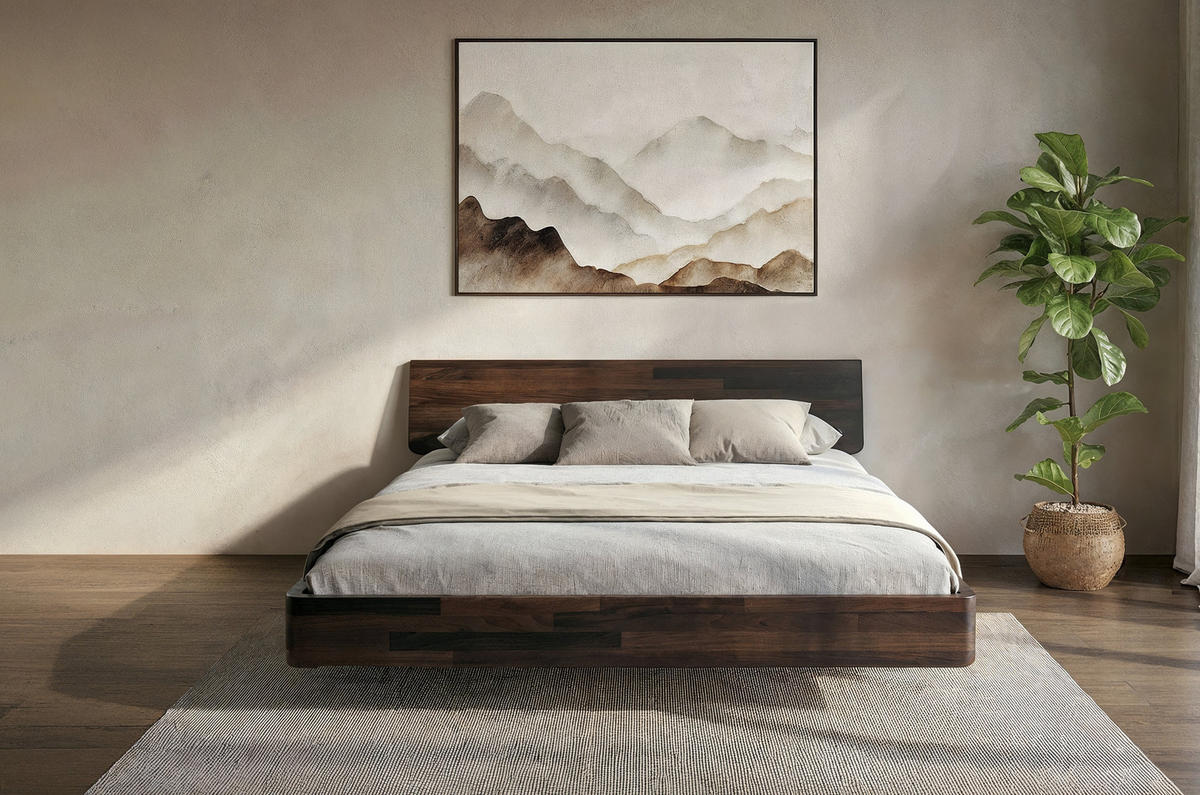 MASSIVHOLZBETT Lena, 160/200, Buche - lackiert, Palisanderfarbe - Wengefarben, Holz/Buchenholz (160/200cm) - Visby