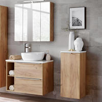 BADMÖBEL-SET 3-TLG. Toskana-56 - Braun, Holzwerkstoff (135/200/46cm) - Lomado