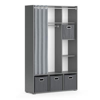 KLEIDERSCHRANK Luigi Grau 105.8 x 178.1 cm Mit Faltboxen (grau) - Grau, Holzwerkstoff (38/178.1/105.8cm) - Vicco