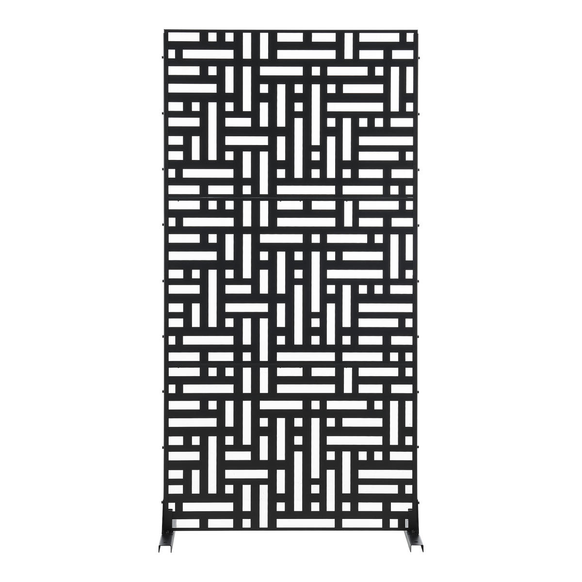 TRENNWAND Bernalda - Schwarz, Metall (90/180cm) - casa.pro