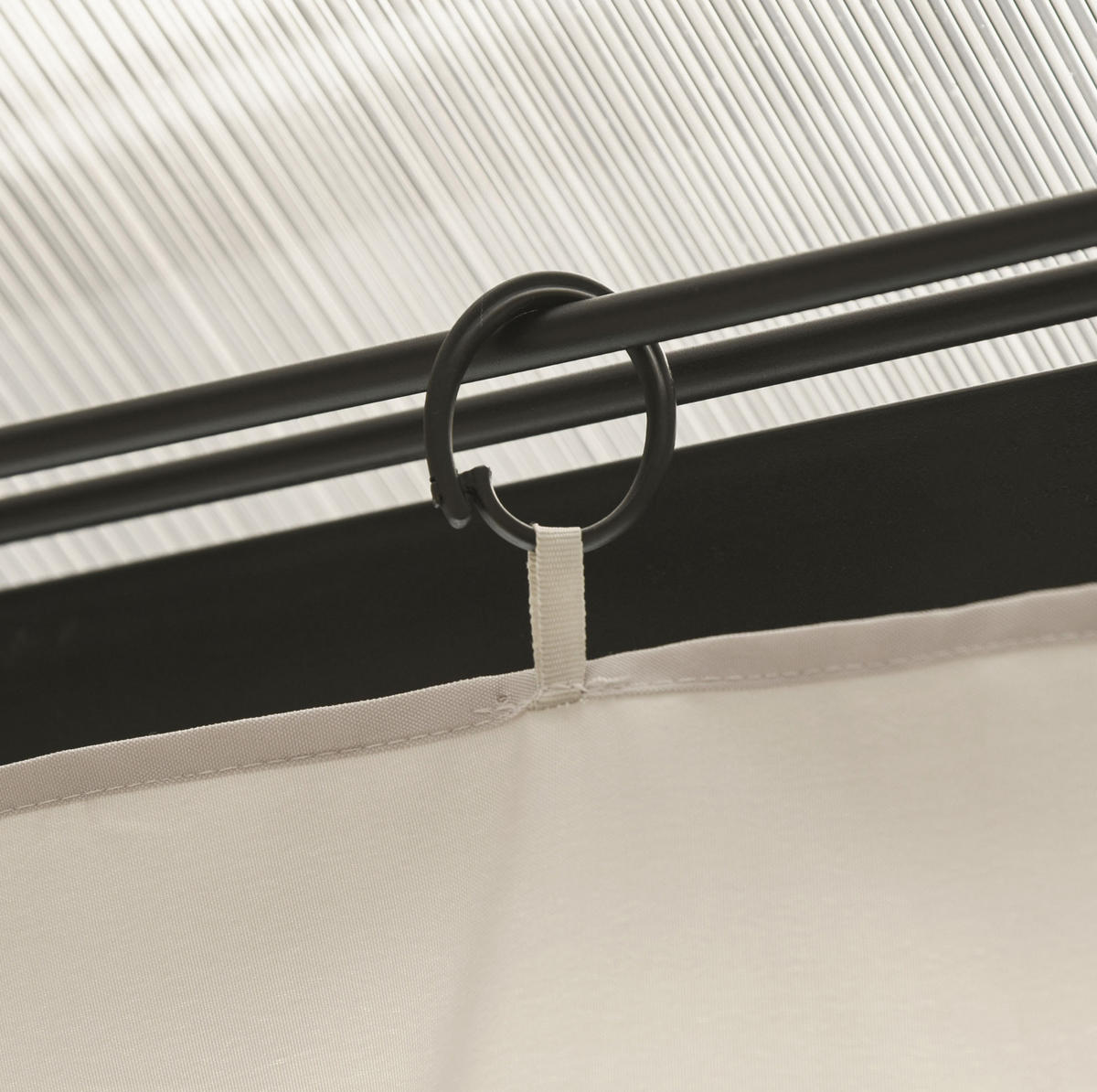 PAVILLON-SEITENTEILE 302/205 cm mit Reißverschluss, Haken und C-Ringen, wetterbeständig, Beige - Beige, Textil (205/1/302cm) - Redom