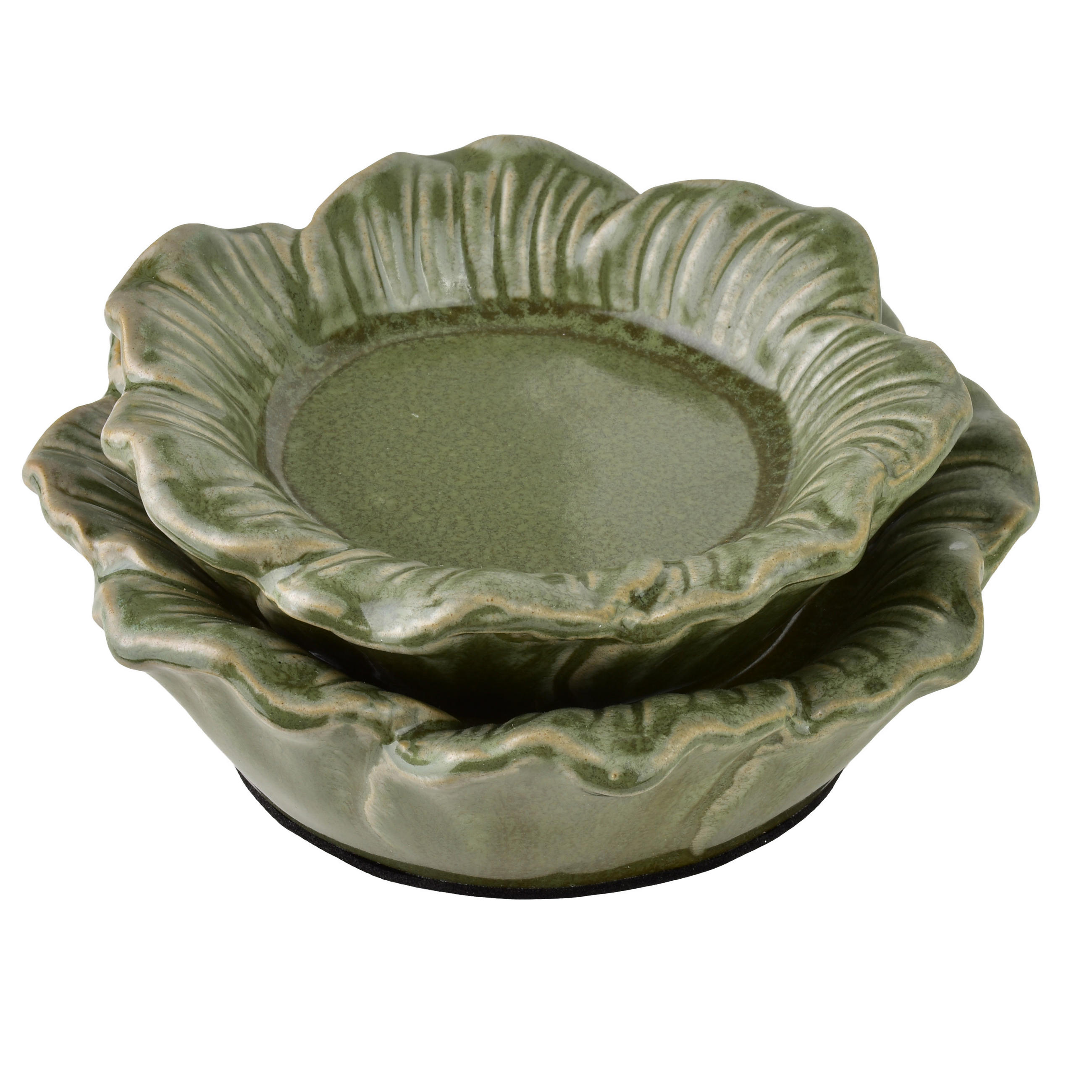 KERZENHALTER Yarine grün 15/15/7 cm Keramik - Grün, Keramik (15/7cm) - Mondex