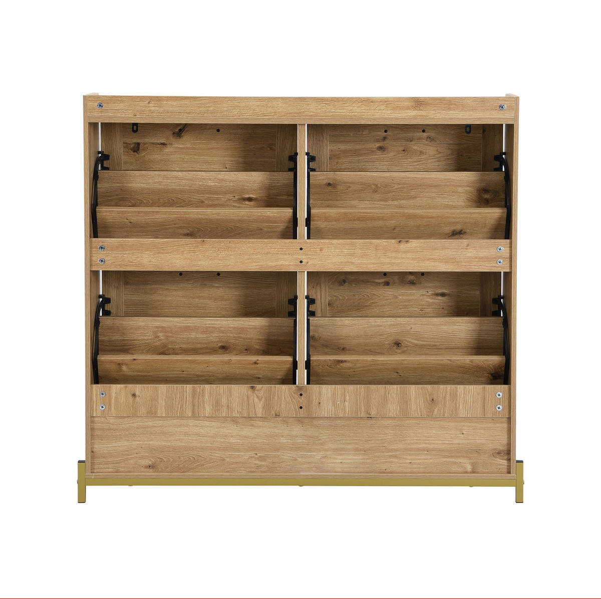 SCHUHSCHRANK 108,5/24/100 cm holzfarben aus MDF mit Ablagefach - Naturfarben, Holzwerkstoff (108.5/100/24cm) - OKWISH