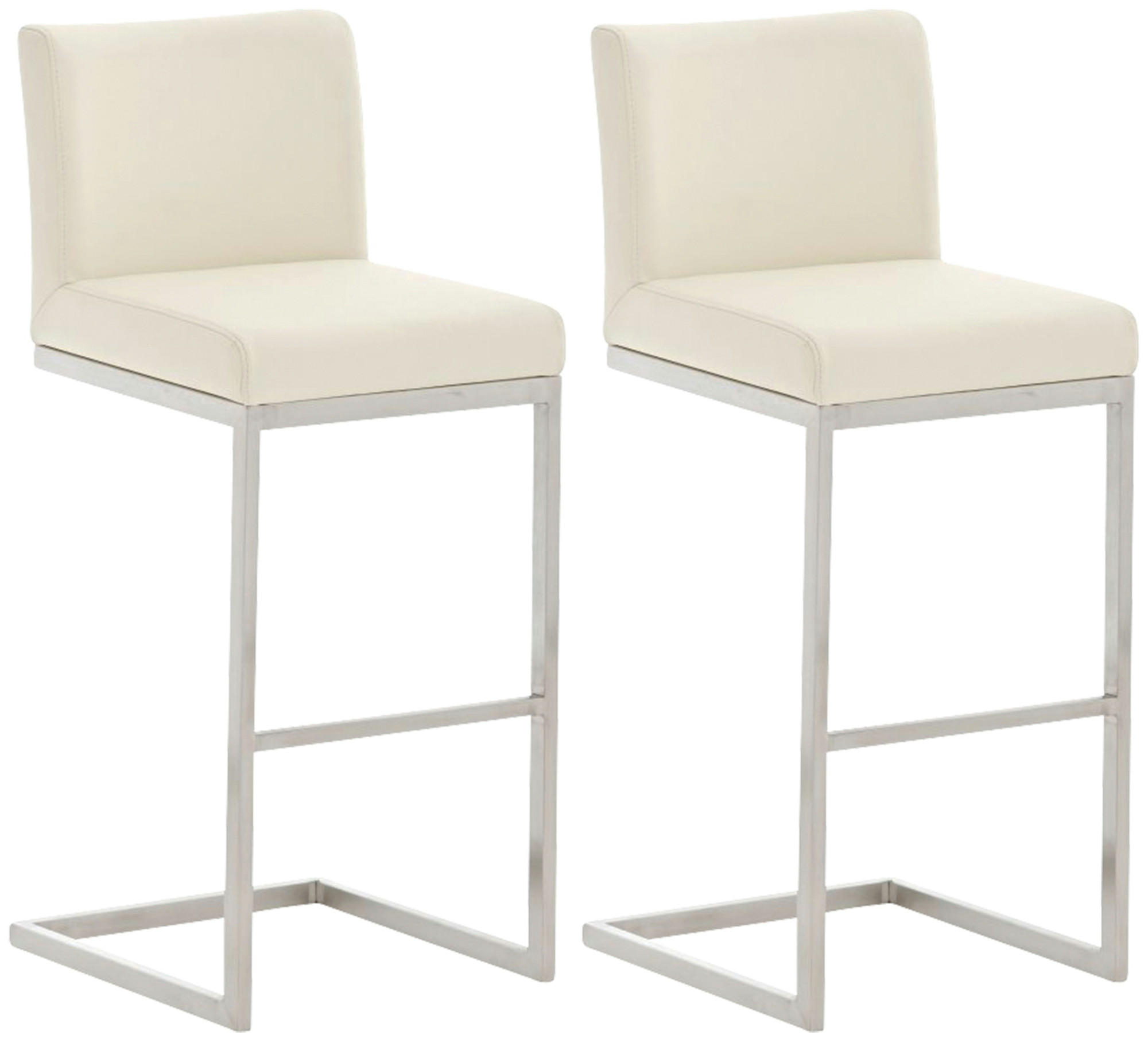 BARHOCKER 2er Set Lederlook creme - Creme, Textil/Metall (42/104/48cm) - CLP