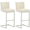 BARHOCKER 2er Set Lederlook creme - Creme, Textil/Metall (42/104/48cm) - CLP