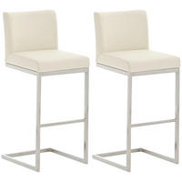 BARHOCKER 2er Set Lederlook creme - Creme, Textil/Metall (42/104/48cm) - CLP