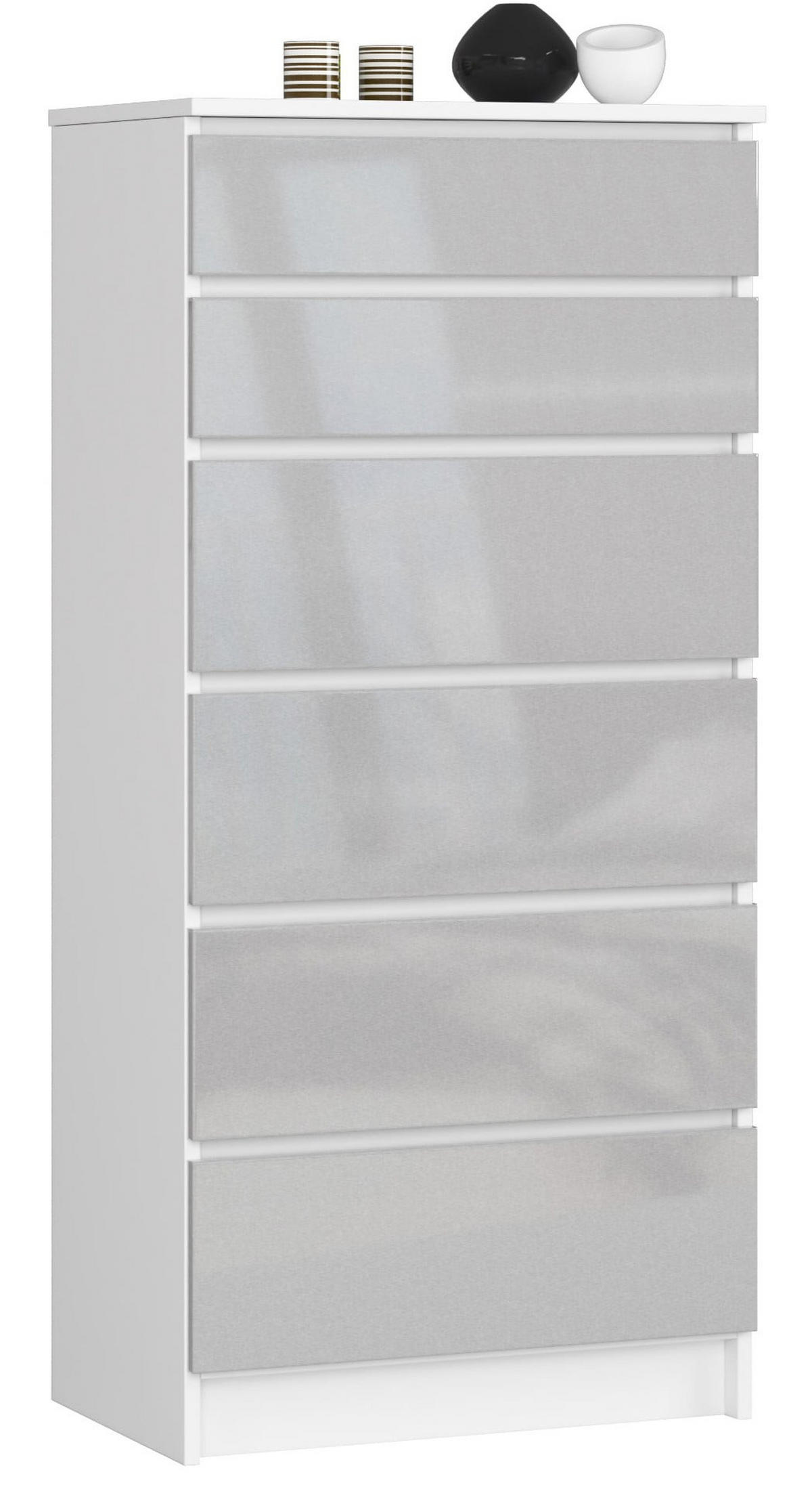 KOMMODE Weiß, Metallisch Glanz 130/60/40 - Weiß, Holzwerkstoff (60/130/40cm) - RAUMHIRSCH FURNITURE