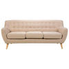 3-SITZER-SOFA beige/hellbraun Motala - Hellbraun/Beige, Textil (182/76/83cm) - Beliani