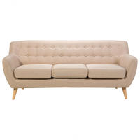 3-SITZER-SOFA beige/hellbraun Motala - Hellbraun/Beige, Textil (182/76/83cm) - Beliani