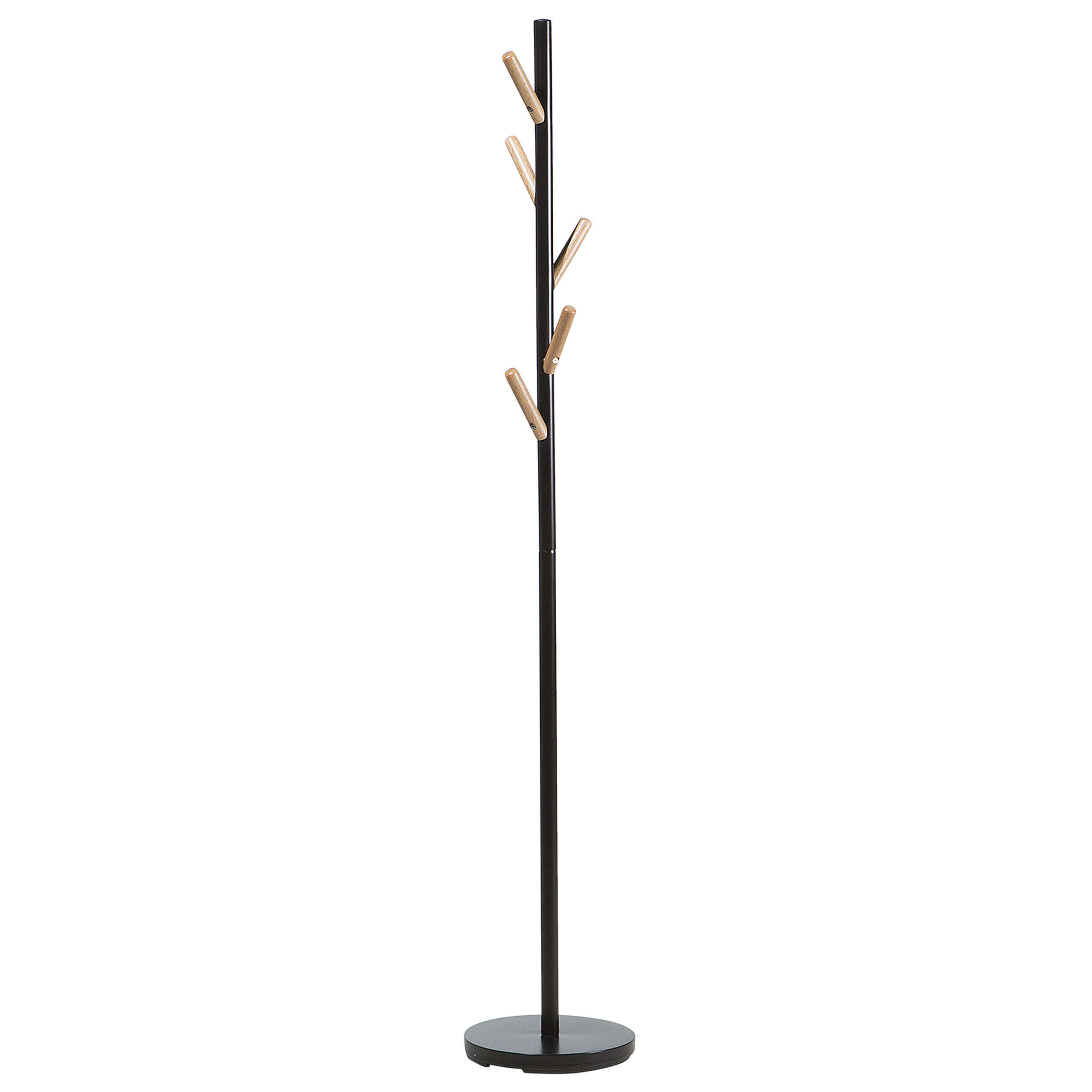 KLEIDERSTÄNDER Metall/Kiefernholz schwarz 170 cm Albin - Hellbraun/Schwarz, Metall (30/170/30cm) - Beliani