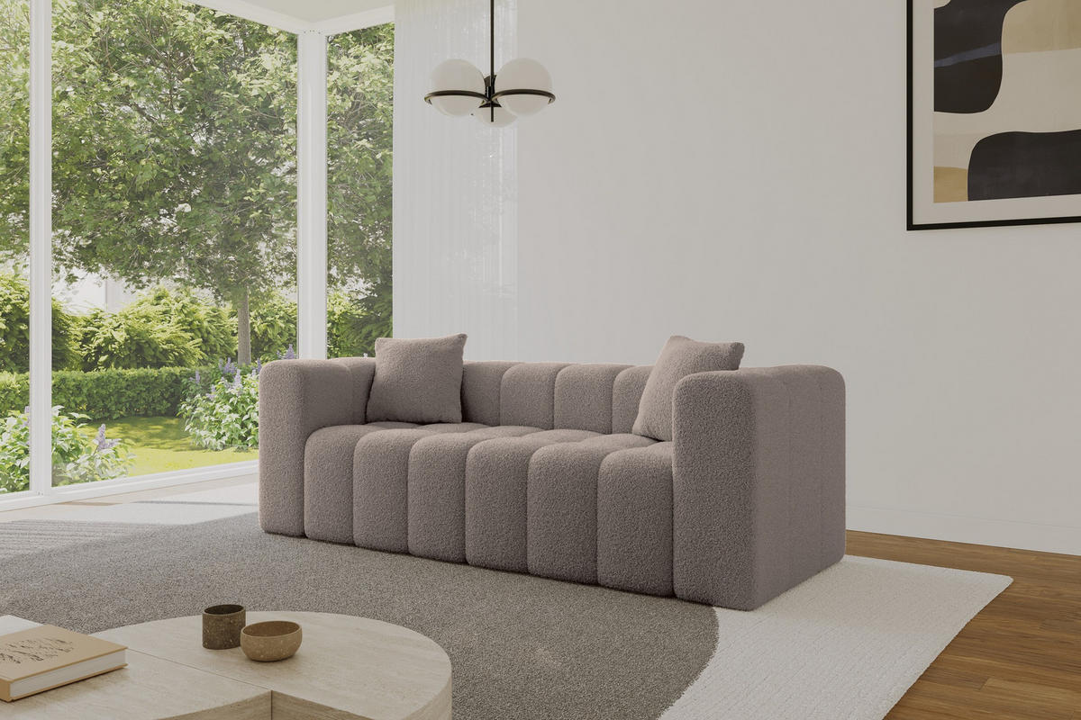 POHOVKA 2-MÍSTNÁ DONY-2 232x90x71 cm Hnědá Buklé - černá/hnědá, kompozitní dřevo/textil (232/71/90cm) - ALTDECOR