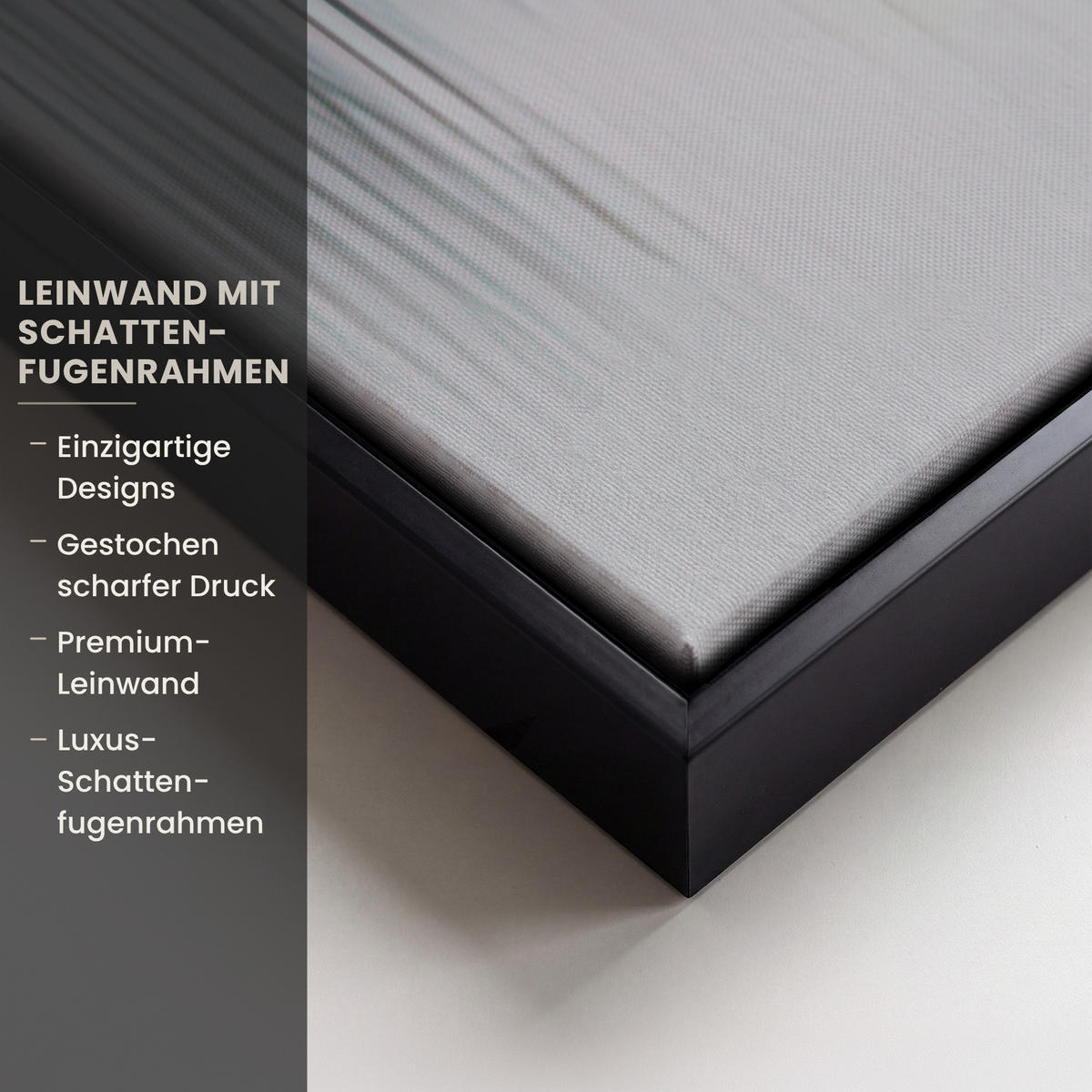 LEINWAND Bilder mit Rahmen - Abstrakt - Malerei - Christentum - Kreuz - 90x90 - Weiß, Textil (90/90cm) - MuchoWow