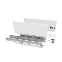 AUSSENSCHUBLADE Vertex 40Kg Höhe 131mm, Tiefe 500mm, Stahl, Weiß lackiert - Weiß, Metall (20/6/53cm) - EMUCA