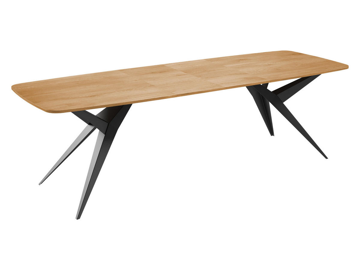 ESSTISCH ausziehbar Axis - Schwarz, Holzwerkstoff/Metall (90/160/76cm) - MIRJAN24