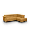 ECKSOFA mit Schlaffunktion und Bettkasten, verstellbare Kopfstützen - Chromfarben/Gelb, Textil/Metall (208/256cm) - Cotta